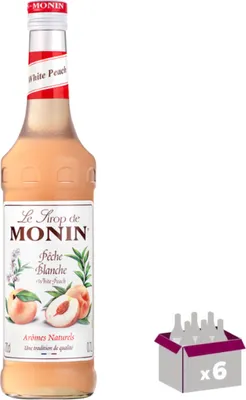 Produktbild von Lot de 6 Sirop Monin - Pêche blanche - 70cL