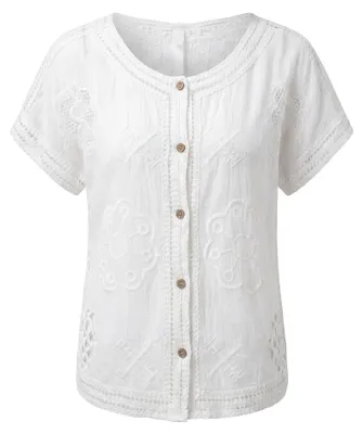 Produktbild von Damen Bluse aus 100% Baumwolle, weiß, Größe S