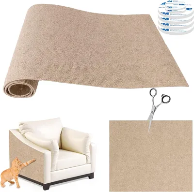 Produktbild von Krabmat für Katzen, selbstklebend, 100 x 30 cm, Schutz für Möbel, Teppich und Sofa, dunkelgrau.