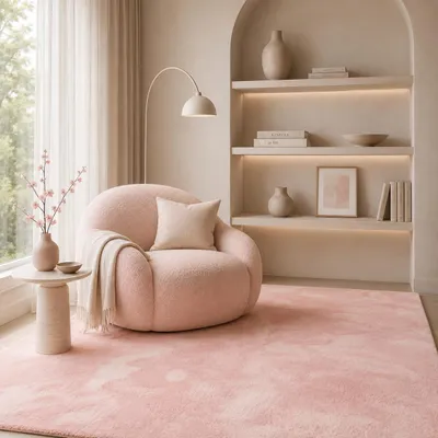Produktbild von Luxus Super Soft Fellteppich Pearl Rosa, Größe:200x290 cm