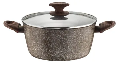 Bratpfanne 20 cm, Alu, Antihaft-Steineffekt, Induktion, Glasdeckel