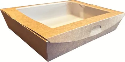 Produktbild von Sushi-Box mit Sichtfenster, braun, 21 x 16 x 4,5 cm, 40 Stück.
