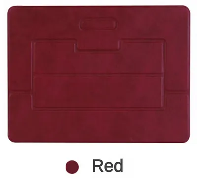 Produktbild von Multifunktionaler Leder Faltbarer Ständer für Handy, Tablet & Laptop, Wasserabweisend, Stabil, Tischständer, Verstellbar, Tragbar, Rot