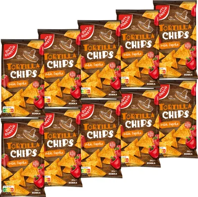 Produktbild von Gut & Günstig Tortillachips Mais-Chips mit Paprikageschmack VPE (10x300g Packung)