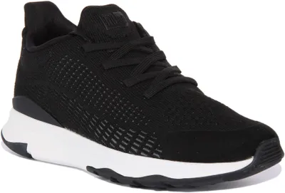 Produktbild von FitFlop VitamFFX Frauen Schnürung Strecke Strick Turnschuhe Schwarz Multi – undefined / Schwarz Multi