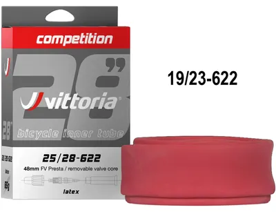 Image de Chambre à air Vittoria Latex, 700 x 19/23C, valve Presta 48mm, pour vélo