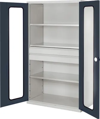 Produktbild von Kappes ®RasterPlan Großvolumenschränke 1950x1130x590mm Sichtfenstertüren Modell 3 anthrazitgrau