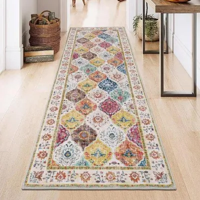 Produktbild von Famanu Läufer Antirutsch - 60 x 180 cm, waschbar, weich, Vintage-Design
