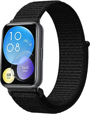 Produktbild von Strap-it Huawei Watch Fit 2 Nylon Armband (Schwarz)