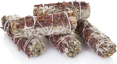 Produktbild von 5x Weißer Salbei + Lavendel 10cm 4" Smudge Sticks Räucherbündel 30g 6728