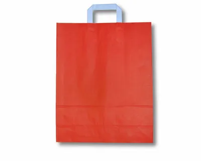 Produktbild von 250x Papiertragetaschen aus Kraftpapier 220+100x280mm rot