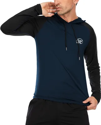 Produktbild von Herren Sport Sweatshirt Langarmshirt Kapuzenpullover Training Laufen Hoodie Sportswear Tops für Running Gym Fitness Jogging Navy Blue XL