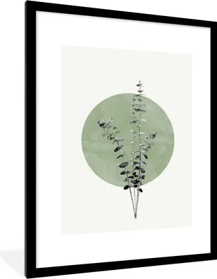 Produktbild von MuchoWow® Gerahmtes Poster Grün - Pflanzen - Natur - Abstrakt 60x80 cm - Poster mit Schwarzem Bilderrahmen Wandposter Rahmen Foto Bilder - Wohnzimmer - Dekorationen - Prämie