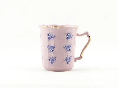 Obrázok produktu pre Pohár Amis 0,25 l, modré kvety, ružový porcelán, Leander
