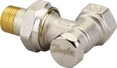 Obrázok produktu pre Danfoss RLV-S 10 Rücklaufverschraubung R 3/8, Eck, absperrbar, 1 Stk.