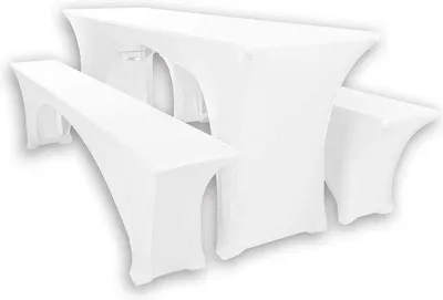 Productafbeelding van Famanu set van 3 biertafelbladen - geschikt voor een tafelbreedte van 50 cm of 70 cm - wit