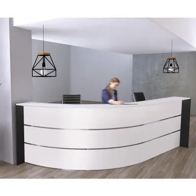 Produktbild von Kerkmann Bogentheke Bari für 1-2 Personen (B)3340x(T)1825x(H)1120mm Weiß Anthrazit-kein Stauraum-ohne Beleuchtung