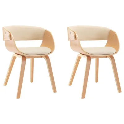 Immagine prodotto di vidaXL Sedie da pranzo 2 pz. Legno curvo crema e Pelle finta