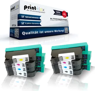 Produktbild von 8x Kompatible Tintenpatronen für HP DesignJet 350C DesignJet 350C Plus DesignJet 450C 51640AE 51644CE 51644ME 51644YE Schwarz Cyan Magenta Yellow - Sparpack