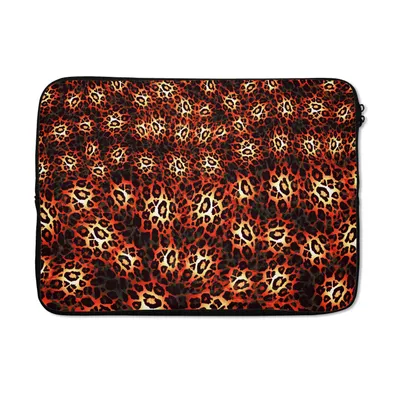 Produktbild von MuchoWow® Laptop Hülle 13 Zoll Leopardenmuster - Design - Orange Laptoptasche - Laptophülle - Sleeve - Rundumschutz