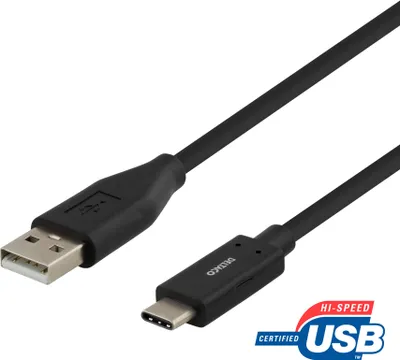 Produktbild von Deltaco USBC-1005, 1,5 m, USB C, USB C, USB 2.0, 0,48 Gbit/s, Schwarz