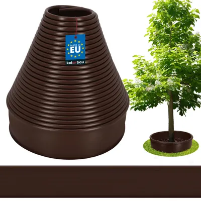 Produktbild von KOTARBAU® Rasenkante 20 m Beeteinfassung Beetzaun 10 cm hoch Beetumrandung Robust & Ästhetisch Rollborder Palisade aus Kunststoff Braun