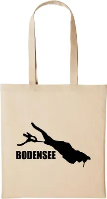 Produktbild von Huuraa Baumwollbeutel Bodensee Geschenk Einkaufstasche Natural 10 Liter Baumwolle Bodensee Accessoire