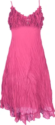 Produktbild von Boho Sommerkleid, Luftiges Krinkelkleid, Midikleid, Strandkleid - Altrosa, Damen, Baumwolle, Kleider