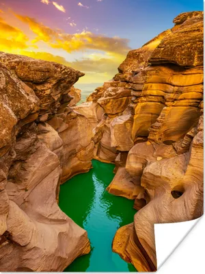 Produktbild von MuchoWow® Poster Felsen - Meer - Sonnenuntergang - Natur - Wasser 30x40 cm - Wandplakat - Poster Kinderzimmer