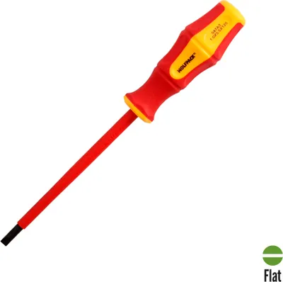Produktbild von Wolfpack Destornillador Plano Aislado Certificado VDE 1.000 V. Medida 1,0 x Ø 5,5 x 125 mm., 84 g