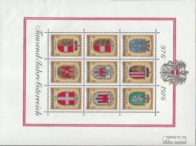 Produktbild von Briefmarken Österreich 1976 Mi Block4 (kompl.Ausg.) gestempelt Wappen der Bundesländer
