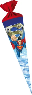 Produktbild von Nestler Schultüte DC Superman rund mit Filzverschluss 70cm