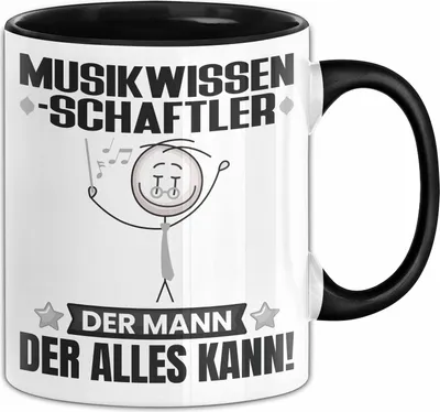 Produktbild von Musikwissenschaftler Tasse Geschenk für Musikwissenschaftler Der Mann Der Alles Kann Geschenkidee zum Geburtstag (Schwarz)