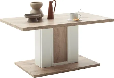 Produktbild von Wohnzimmer-Couchtisch in Eiche und weiß - SAGUNTO-05