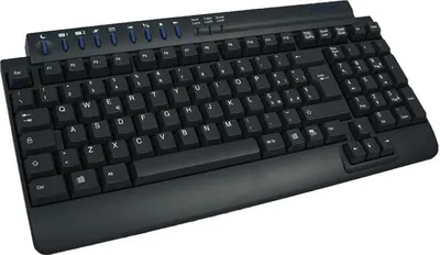 Immagine prodotto di tastiera compatta sempre di alta qualità KB-9973 layout italiano 9 tasti a scelta rapida PS/2 nero