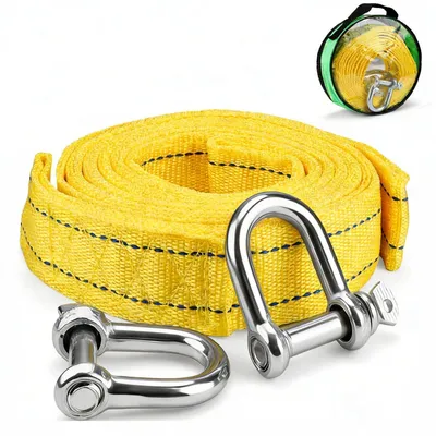 Produktbild von Abschleppseil 4m, 5 Tonnen, mit 2 U-Haken und Tasche, reflektierend