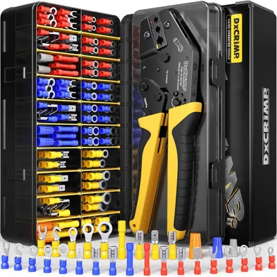 Image de Kit de pinces à sertir pour connecteurs de câbles, de 0,34 à 6 mm², 30 types, pince à cliquet