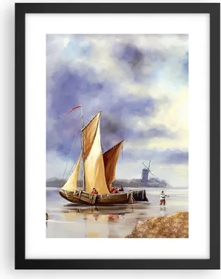 Produktbild von Gerahmtes Poster - Schwarzer Rahmen - Fischer Schiff Fan - 30x40 cm - Wand Bild - Wanddeko - Wandbilder - Kunstposter - Wandposter - Bilderrahmen - Bilder - Kunstdruck - Wandbild - P2BPA30x40-4318