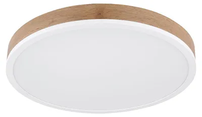 Produktbild von LED Deckenlampe, weiß, Metall, Holzoptik, D 45 cm