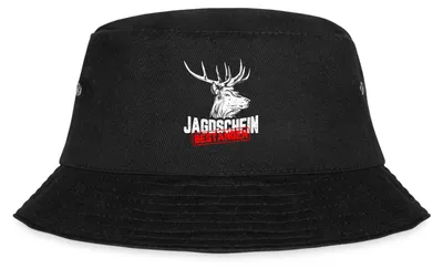Produktbild von Spreadshirt Jagdschein Bestanden | Jagdprüfung Fischerhut, L/XL (Caps), Schwarz
