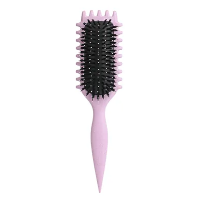 Produktbild von Curl Hair Brush, Lockenbürste , Curl Define Stylingbürste, Wildschweinborsten Bürste, Haarbürste zum Entwirren & Stylen für Frauen, Lila