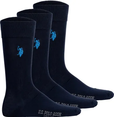 Produktbild von U.S. POLO ASSN. Herren Socken, 3er Pack - Business-Socken, Logo, Baumwoll-Mix Marine 43-46