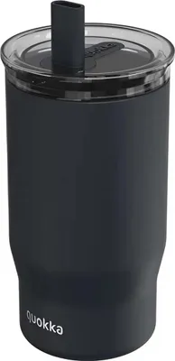 Produktbild von Quokka Mist - Edelstahl Thermobecher 720 ml mit Strohhalm (Schwarz)