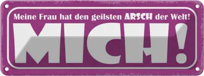 Produktbild von vianmo Blechschild 10x27 cm meine Frau hat geilsten Arsch Männer Frauen Spruch Zitat