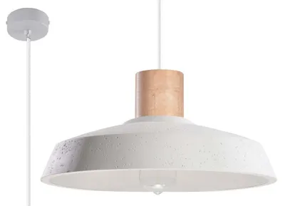Zdjęcie produktu dla Lampa wisząca AFRA szaro-jasne drewno 1xE27x60W beton architektoniczny wym:100x40x40cm IP20 Sollux Lighting
