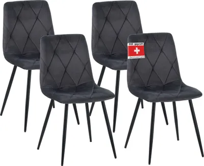 Produktbild von Albatros Esszimmerstuhl Dora mit Stoff Bezug stilvolles Vintage Design, belastbar mit 110Kg, Polsterstuhl - Moderner Küchenstuhl, Stuhl Esszimmer