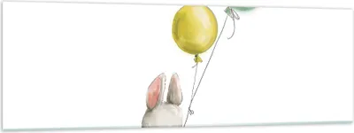 Produktbild von Bilder auf glas - Einteilig - Häschen Luftballons Kinder - 160x50cm - Glasbilder - Wandbilder - Bilder - Wanddekoration aus Glas - Glas Bilder - Wandbild auf Glas - GAB160x50-4731