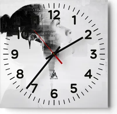Produktbild von Wanduhr - Quadrat - Glasuhr - Frau modern - 40x40cm - Schleichendes Uhrwerk - Lautlos - zum Aufhängen bereit - Dekoration Modern - Wanddekoration aus Glas - C4AC40x40-3737