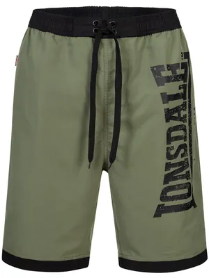 Obrázek produktu pro Pánské plážové šortky regular fit CLENNELL Black/Olive L Lonsdale