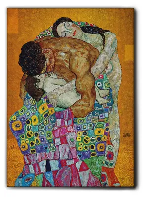 Image de Giallobus - La famille - Gustav Klimt - 100L x 140l cm - Tableau - Cadre en toile de qualité supérieure